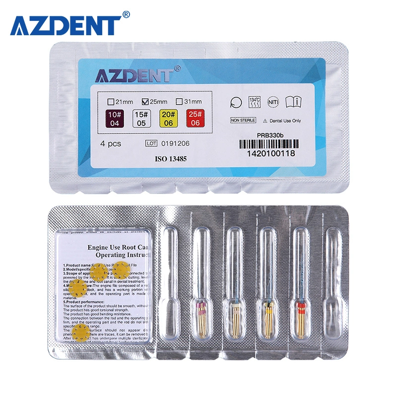 Azdent Dental Blue Root Canal Engine Use Niti Rotary File for Sale 25mm, #10-20 Dental File