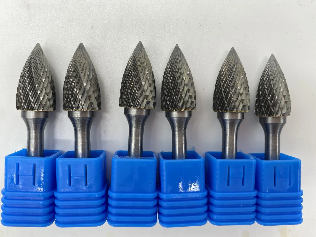 Sc-5 Carbide Burr File 1/2 Inch Head with 1/4 Inch Shank Cylinder Ball Shape with End Cut Tungsten Rotary Burrs