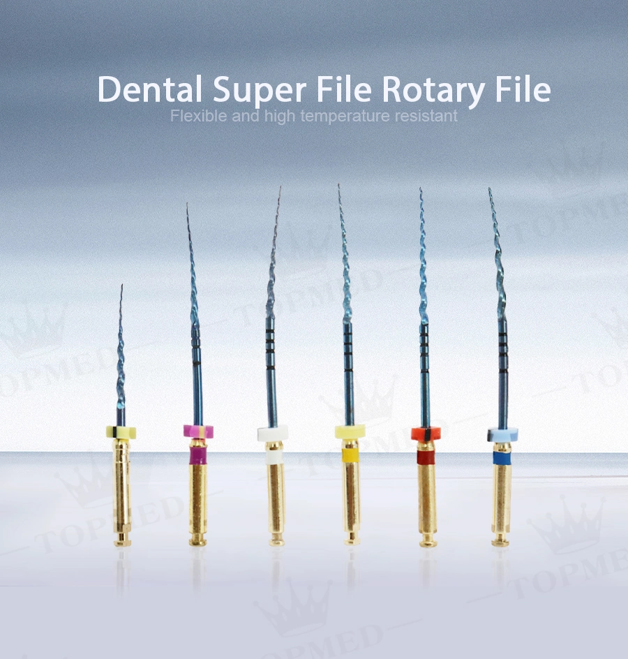 Sx-F3 19mm/21mm/25mm/31mm for Endodontics Treatment Blue Super-Taper Rotary File Dental Rotary File