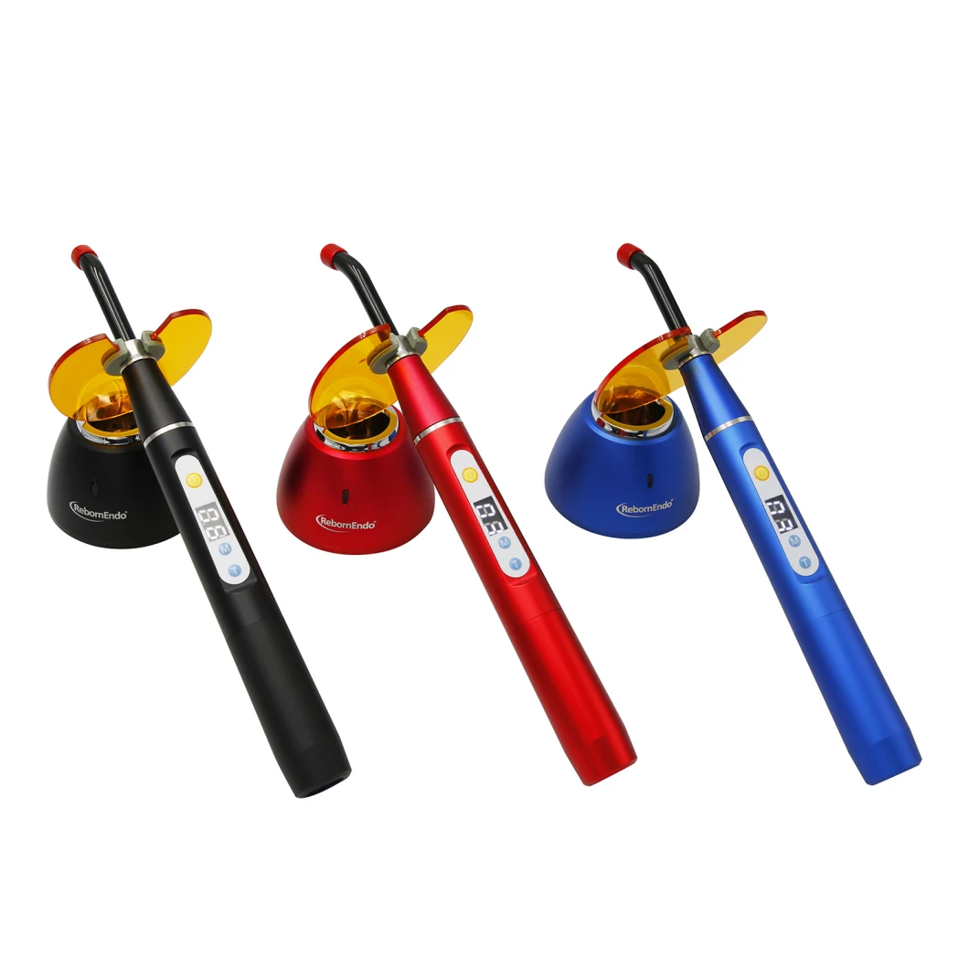 Colorful Three Work Models Cordless Dental Curing Light LED Lamp High Power with Charge Base